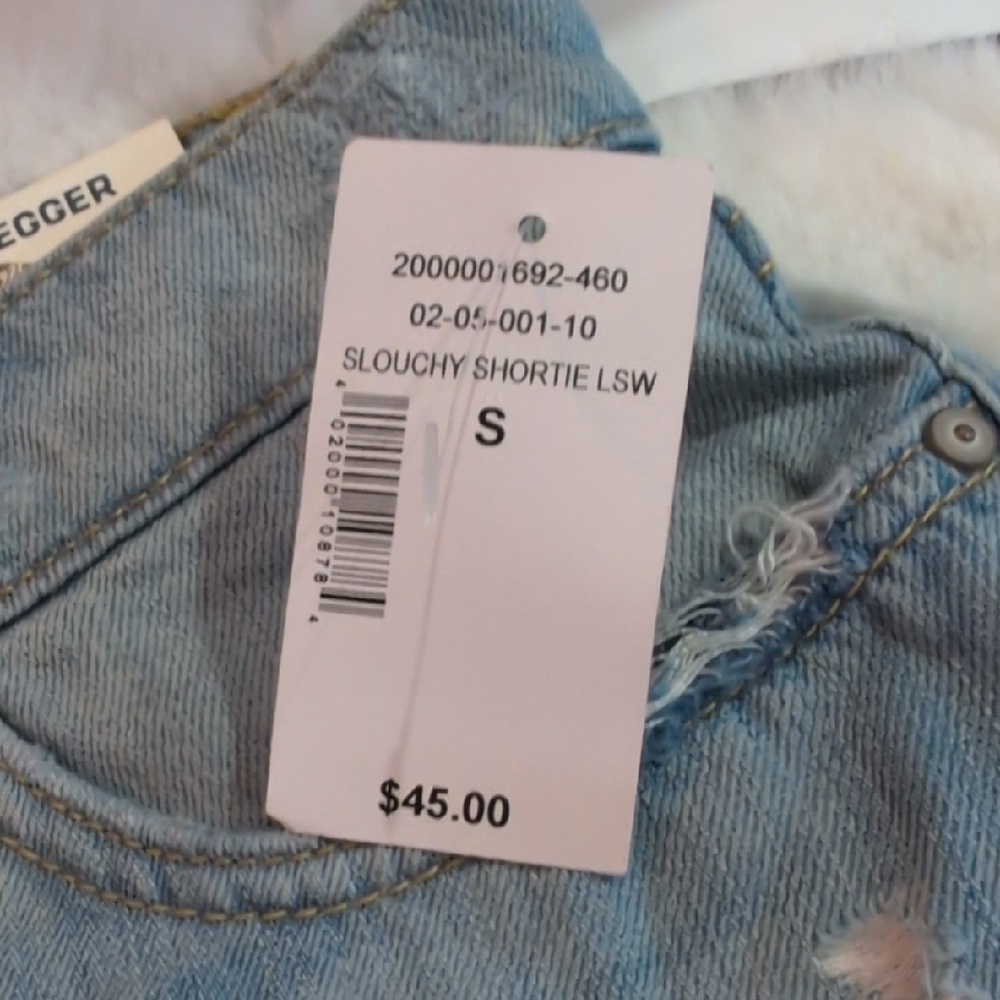 Ripped Light Blue Denim Shorts - Picture 6 of 6
